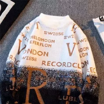 Высококачественный трикотажный мужской свитер с длинным рукавом и полуводолазкой, теплый свитер M