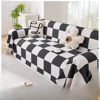 Высококачественный вафельный универсальный чехол для дивана «Шахматная доска», тканевый цельный чехол для дивана, универсальное одеяло для дивана, универсальное одеяло на четыре сезона 130*180cm
