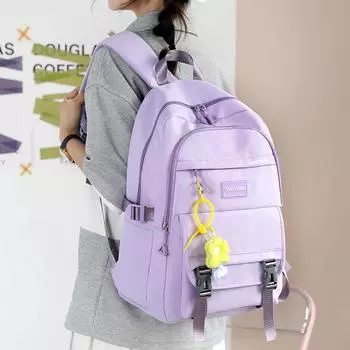 Высококачественный водонепроницаемый нейлоновый женский рюкзак для подростков, школьная сумка для ноутбука, однотонный дорожный рюкзак с несколькими карманами Only Backpack чёрный