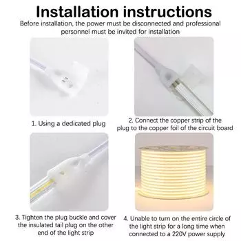 Высококачественный водонепроницаемый светильник 220 В с вилкой Cob для светодиодной ленты, аксессуары для высоковольтного разъема для световой панели