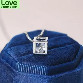 Высококачественный выдолбленный кубический кристалл розового золота с подвеской на шее, ювелирное изделие из австрийского хрусталя Zyn279 Zyn425