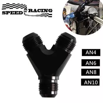 Высококачественный Y-образный адаптер AN4 AN6 AN8 AN10 с наружной резьбой, фитинг для топливного шланга, адаптеры, тройник для соединения масляной трубы, универсальный алюминиевый