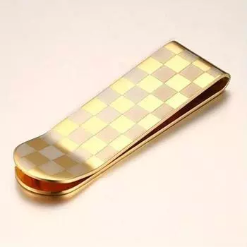 Высококачественный зажим для денег из нержавеющей стали Модный простой держатель для долларов и наличных Кошелек для ID и кредитных карт для мужчин и женщин золотистый