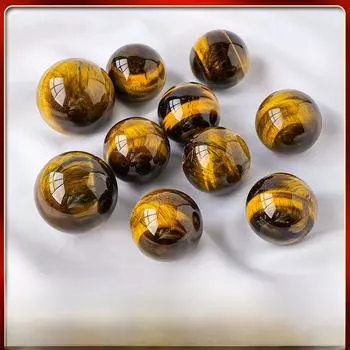 Высококачественный желтый хрустальный шар из тигрового глаза Восточно-Китайского моря с эффектом кошачьего глаза 14-16mm