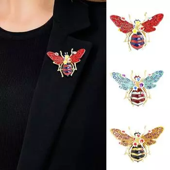 Высококачественный женский дизайн, ретро-булавка в виде пчелы, аксессуары для украшения шарфа, брошь One Size синий