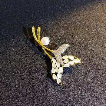 Высококачественный женский костюм-брошь, универсальная роскошная атмосфера, декоративный корсаж с опалом