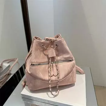 Высококачественный женский рюкзак в иностранном стиле, универсальная сумка-тоут, многоцелевая сумка-ведро через плечо серебряный