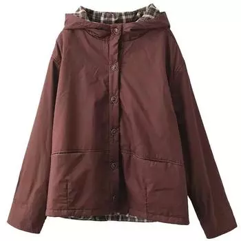 Высококачественный зимний ретро-тренч из 100% хлопка, двухслойная куртка, внутренняя клетчатая куртка с капюшоном, теплая куртка с хлопковой подкладкой M чёрный