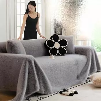 Высококачественный зимний утолщенный термобелье из норкового меха, чехол для дивана, тканевая подушка, встроенный чехол, одеяло, полотенце 180*130cm