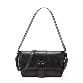 Высококлассная маленькая квадратная сумка под мышкой, ретро трендовая сумка-багет, нишевый дизайн, сумка через плечо на одном плече чёрный