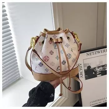 Высококлассная нишевая сумка женская новая сумка-ведро со старым цветком, маленькая сумка, универсальная на плечо, сумка-мессенджер