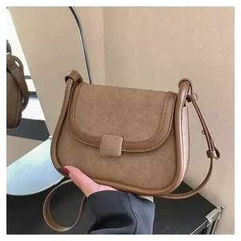 Высококлассная седельная сумка в стиле ретро, популярная маленькая круглая сумка New Network Red Shake Sound, сумка через плечо, женская сумка из ПК с матовой текстурой, через плечо