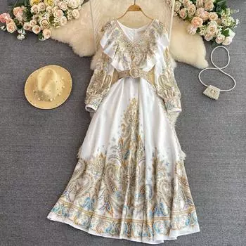 Высококлассное ощущение легкости, роскошное темпераментное платье с V-образным вырезом и рукавами в форме листа лотоса, тонкая талия, платье с буквами А-слова, элегантное платье S чёрный