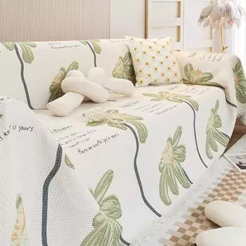 Высококлассный чехол для дивана из хлопка и льна, новое противоскользящее диванное полотенце и всесезонный универсальный коврик для дивана, защищающий от кошачьих царапин. 180*130cm