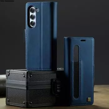 Высококлассный деловой кожаный кошелек-чехол для телефона для Samsung Galaxy Z Fold 7 6 5 с RFID-блокировкой, органайзер, держатель для карточек, сумка, противоударная защитная крышка Galaxy Z Fold7