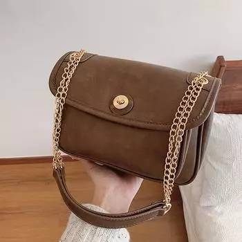 Высококлассный и нишевый дизайн, трендовая цепочка под мышками, маленькая квадратная сумка, женская сумка, новинка 2024 года, зимняя сумка через плечо на одно плечо