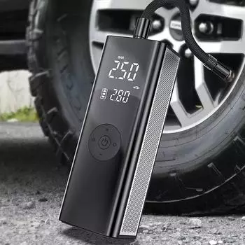 Высокомощный автомобильный воздушный компрессор электрический насос для накачивания шин со светодиодной подсветкой для мотоциклетных шин велосипеда портативный интеллектуальный цифровой дисплей чёрный