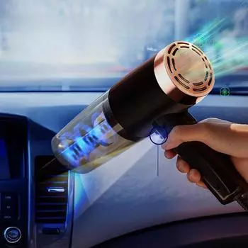 Высокомощный беспроводной автомобильный пылесос двойного назначения - портативный ручной 3-в-1 Wired Type чёрный