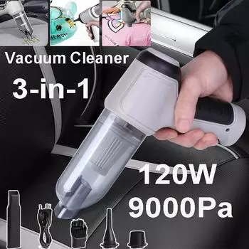 Высокомощный пылесос 3-в-1/надувной насос/насос 9000 Па портативный мини-электрический воздушный тряпка портативный беспроводной ручной пылесос для автомобиля Portable Vacuum Units зелёный