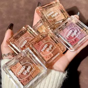 Высокопигментированная водостойкая не выцветающая модная косметическая палитра с отличной насыщенностью, четырехцветная палитра теней для лета 6