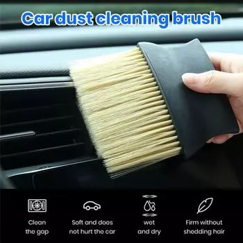 Высокоплотная мягкая щетина, автомобильная щетка для удаления пыли, автокондиционер, вентиляционные отверстия, внутренняя щетка, эргономичная ручка, щетка для чистки чёрный