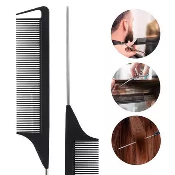 Высокоплотная парикмахерская, стальная игла, парикмахерская расческа с крысиным хвостом, антистатическая форма чёрный