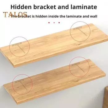 Высокопрочный стальной плавающий держатель рамы для шкафов и полок, Т-образный невидимый дизайн, поддержка книжной полки, простая установка, самостоятельное профессиональное использование 3Inch золотистый