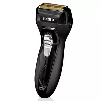 Высокопроизводительная электрическая бритва с 3 гибкими лезвиями, непрерывная работа в течение 40 минут, сменная щетка для чистки лезвий в комплекте [FaFe] для мужчин, лезвия, аккумуляторная, для мужчин чёрный