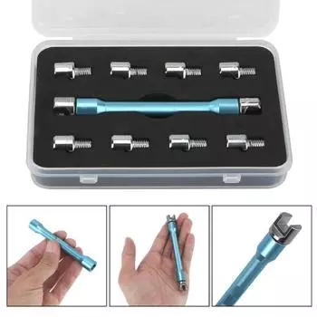 Высокопроизводительный инструмент для ремонта спиц мотоцикла, квадроцикла, скутера, мотоцикла с ЧПУ, с 10 сменными наконечниками 5,0 ~ 6,8 красный