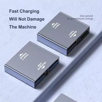 Высокопроизводительный зарядный чип, алюминиевый разъем Plug Play без драйверов, быстрый адаптер типа C к двойному типу C C