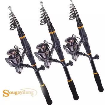 Высокоскоростная рыболовная катушка 13 + 1BB 5,2:1 со спиннинговой удочкой, приманка из углеродного волокна, комбинация рыболовных удочек 1.8mRod&2000Reel