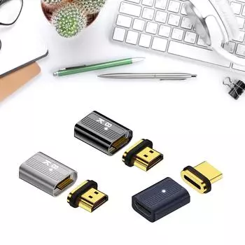 Высокоскоростной магнитный видеоконвертер HDTV для устройств отображения 8K для компьютеров, игровых приставок, HDTV, скорость 48 Гбит/с серебряный