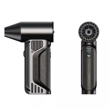 Высокоскоростной мини-турбовентилятор Скорость ветра 52 м/с Ручной мощный вентилятор Оборудование для выдувания пыли чёрный