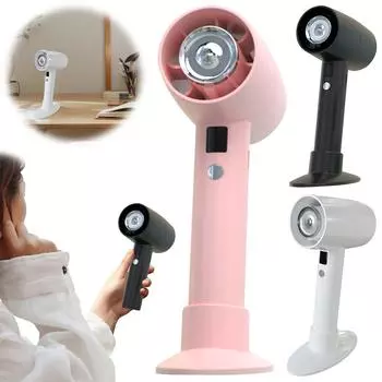 Высокоскоростной портативный турбовентилятор Type-C с зарядкой 1200 мАч, мини-вентилятор с холодным воздухом, бесщеточный двигатель для музыкального фестиваля, рыбалки розовый