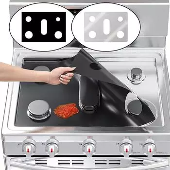Высокотемпературная антипригарная чистящая и защитная накладка для газовой плиты, накладка для защиты от масляных пятен на газовой плите One Size чёрный