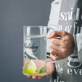Высокотемпературная чашка для холодных напитков с буквами и ручкой, большая емкость, офисное стекло для воды, пивное стекло, стекло