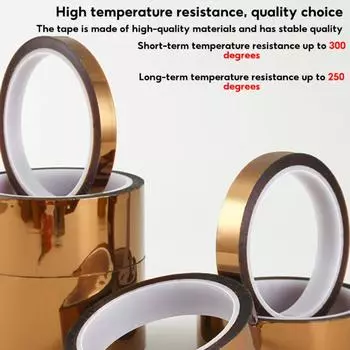Высокотемпературная лента Goldfinger Pi Полиимидная термобатарея Обертывание печатной платы Изоляция с защитой от пайки Вязкость изоляции 8mm золотой