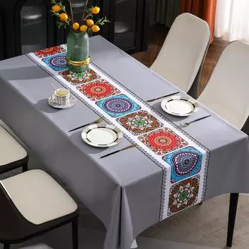 Высокотемпературная ПВХ-скатерть, оптовая продажа, водонепроницаемая, маслостойкая и устойчивая к ожогам, прямоугольная Ins-скатерть для чая 90x150cm