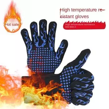 Высокотемпературные 800-градусные огнестойкие и огнестойкие перчатки для барбекю с пятью пальцами, которые можно изолировать