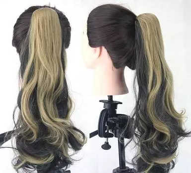 Высокотемпературный проволочный парик в европейском и американском стиле с большой волной, с хвостиком, модный пучок вьющихся волос
