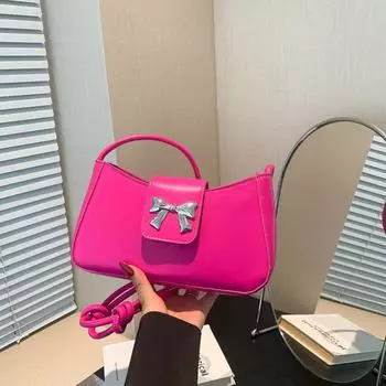 Высокотекстурная сумка-бабочка на плечо женская 2024 осень новая сумка-мессенджер модная универсальная простая портативная сумка подмышкой чёрный