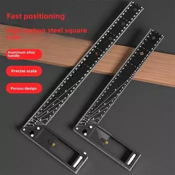 Высокоточная линейка с углом наклона отверстий 90 градусов для деревообработки, промышленного класса. 30cm (with drawing hole)