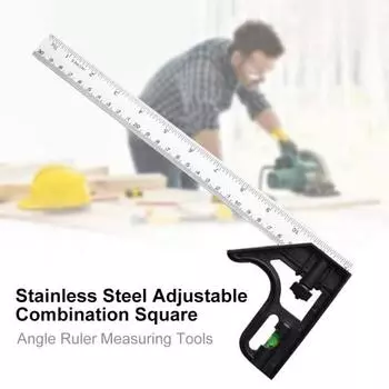 Высокоточная металлическая регулируемая комбинированная измерительная линейка с квадратным углом