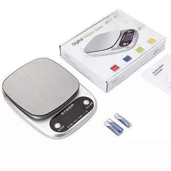 Высокоточные кухонные весы из нержавеющей стали для выпечки и диетологии (Точность 0,1 г) Battery 5kg01g