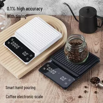 Высокоточные кухонные весы Tiansheng для кофе, выпечки и продуктов питания. White (with anti-slip mat)