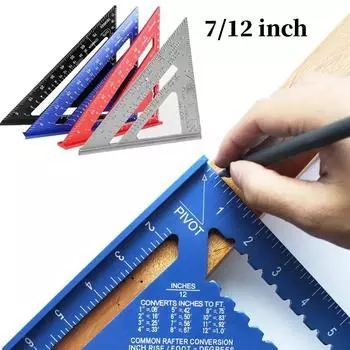 Высокоточный алюминиевый сплав, треугольный калибр, угловая линейка, транспортир, плотницкий инструмент с двойной шкалой для измерения древесины