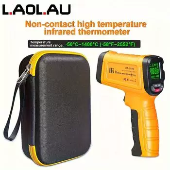 Высокоточный бесконтактный инфракрасный термометр - цифровой термометр с быстрым откликом, идеально подходит для приготовления пищи и промышленного использования, батарея в комплект не входит DT-1600