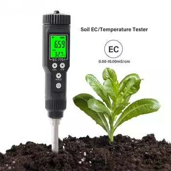 Высокоточный тестер почвы 0,00-10,00 мСм/см EC-метр с анализатором проводимости ATC для цветоводства и земледелия