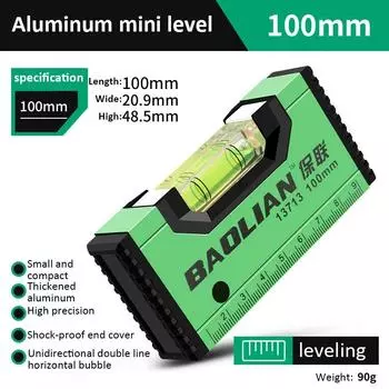 Высокоточный уровень, многофункциональный магнитный уровень, алюминиевая конструкция, спиртовой пузырьковый уровень, горизонтальное измерение