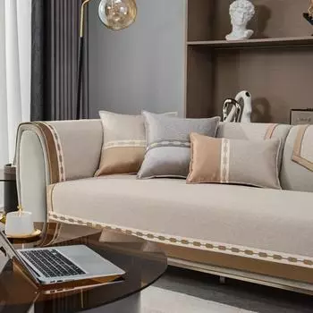 Высокоточный жаккардовый чехол для дивана для гостиной, устойчивый к царапинам от кошек, нескользящий, чехол для дивана в форме L, 70x70cm 1pc